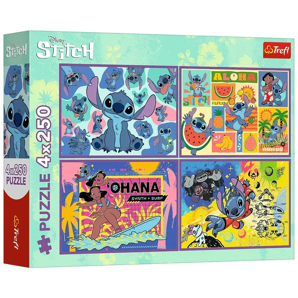 Disney: Csodálatos Stitch 4x250db-os puzzle - Trefl kép 1