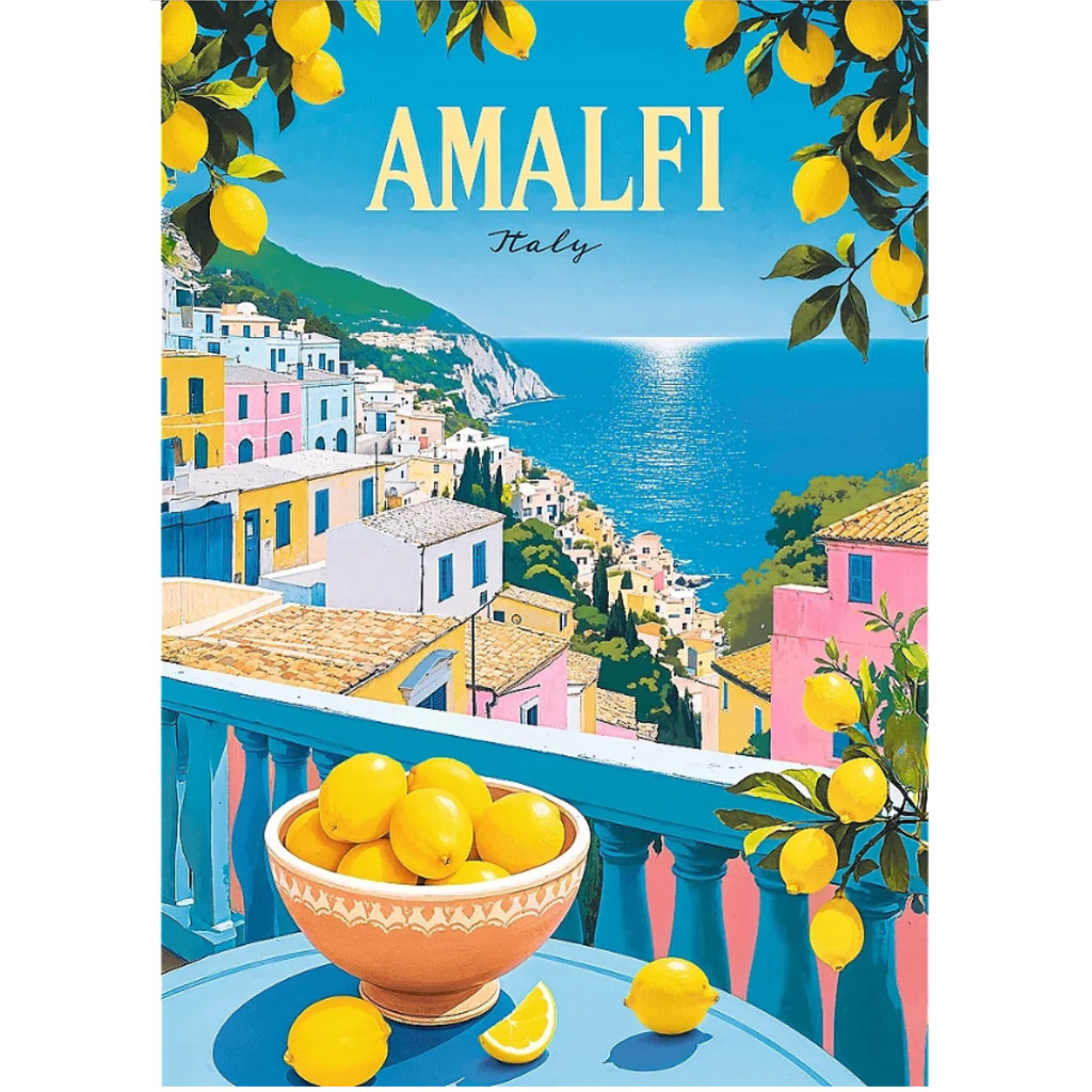 Italien Amalfi Vintage-Poster Premium-Plus 1000-teiliges Puzzle - Trefl kép 2