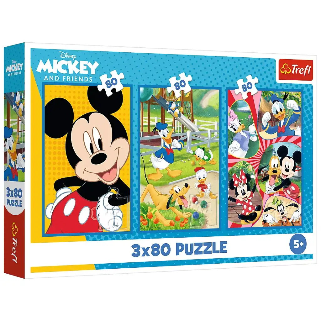 Disney: Micky Maus Team 3x80 Teile Puzzle - Trefl