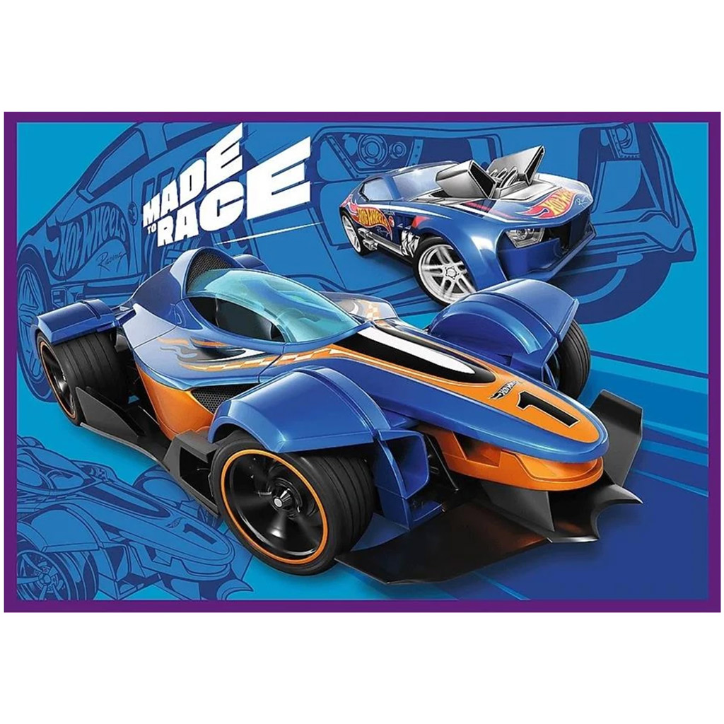 Hot Wheels Rennwagen 4×250-teiliges Puzzle – Trefl kép 2