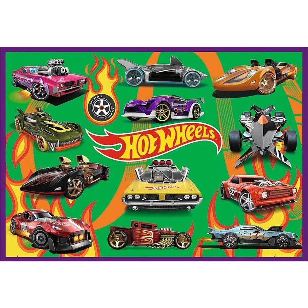 Hot Wheels Rennwagen 4×250-teiliges Puzzle – Trefl kép 3