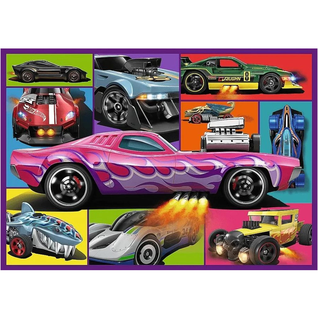 Hot Wheels Rennwagen 4×250-teiliges Puzzle – Trefl kép 4