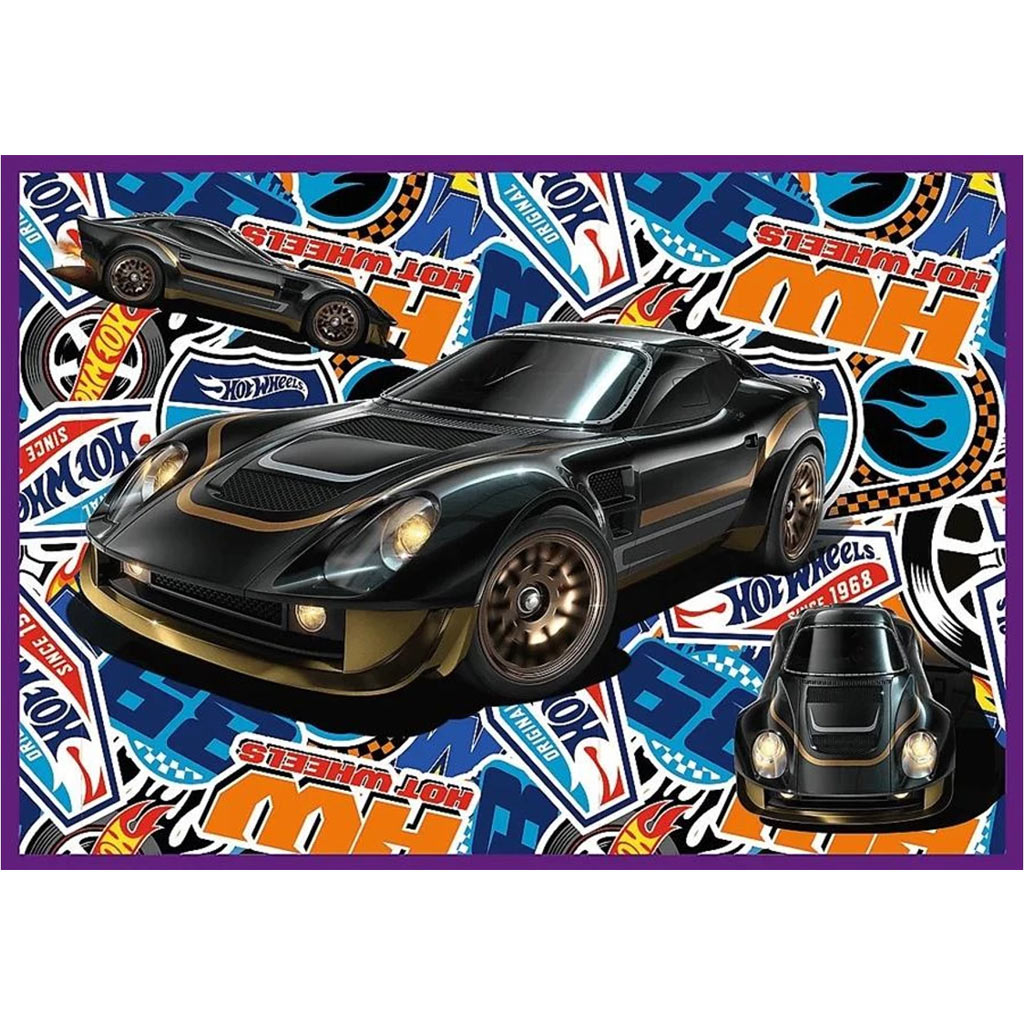 Hot Wheels Rennwagen 4×250-teiliges Puzzle – Trefl kép 5