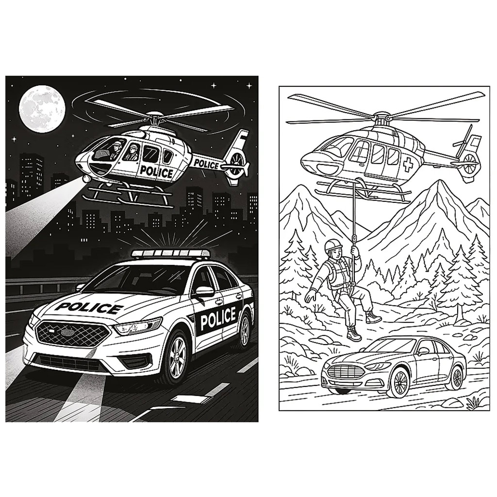 Helden in der Stadt Rettungsfahrzeuge Malbuch - Trefl kép 2