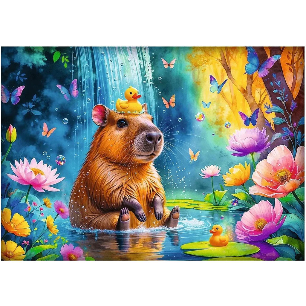 Capybara im Wasser 1000-teiliges Puzzle - Trefl kép 2
