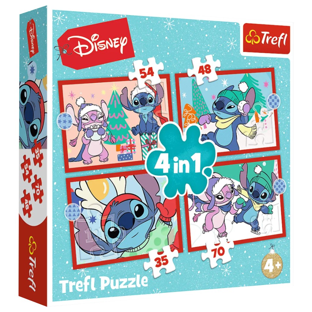 Stitch 4-in-1 Puzzle, 35-48-54-70 Teile, Trefl