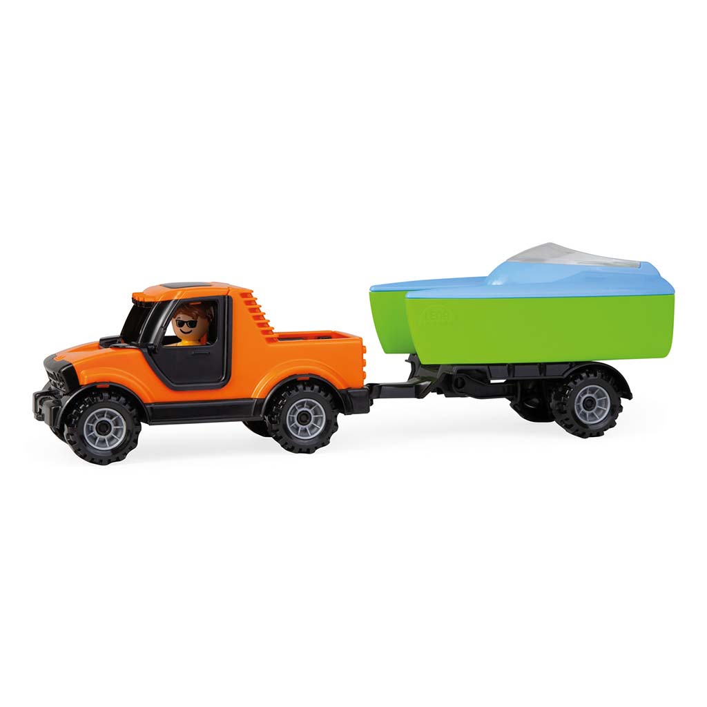 Lena: Truckies Pick-up mit Bootsanhänger und Segelboot, im Karton, 35 cm kép 2
