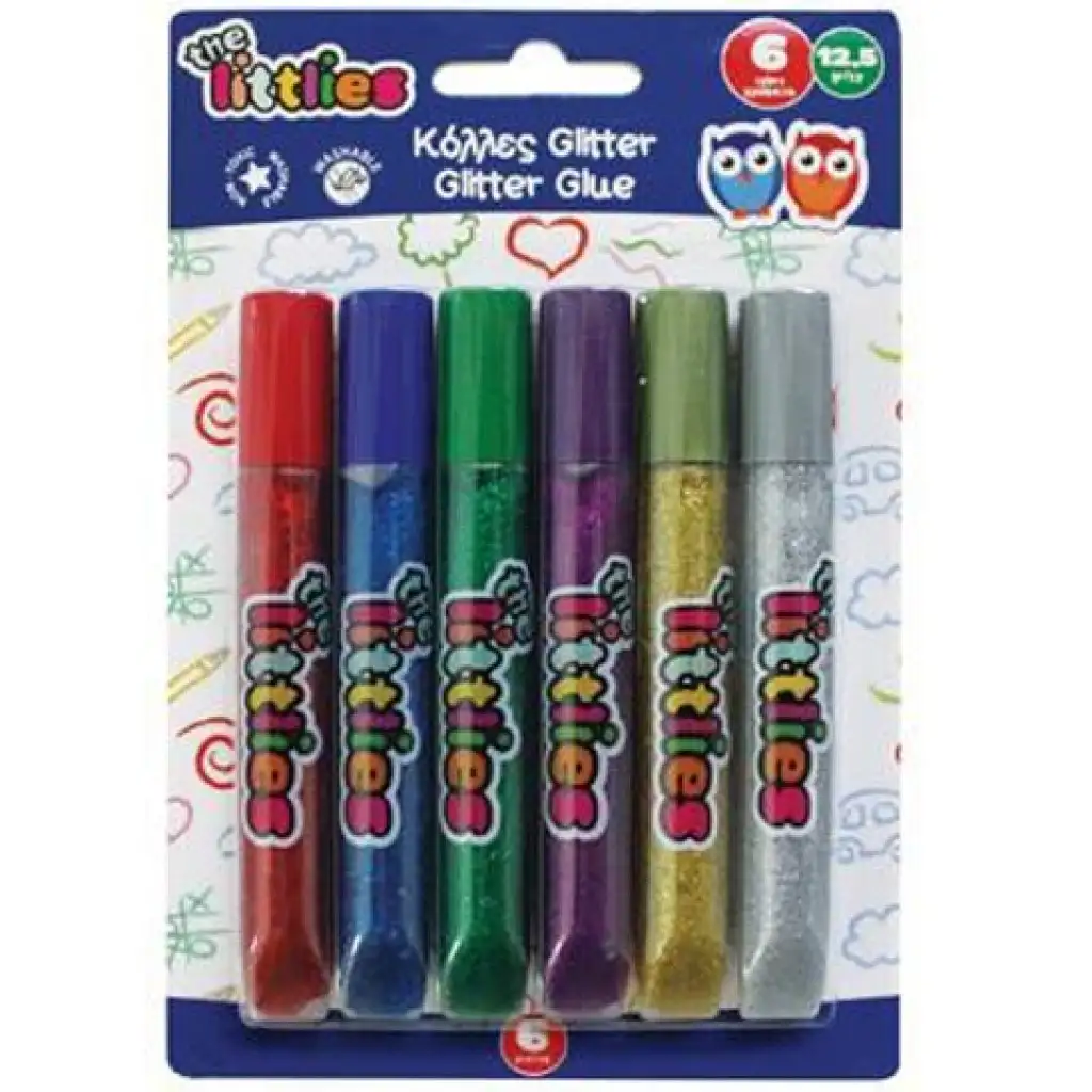 Glitzerkleber im Tuben 6er-Set