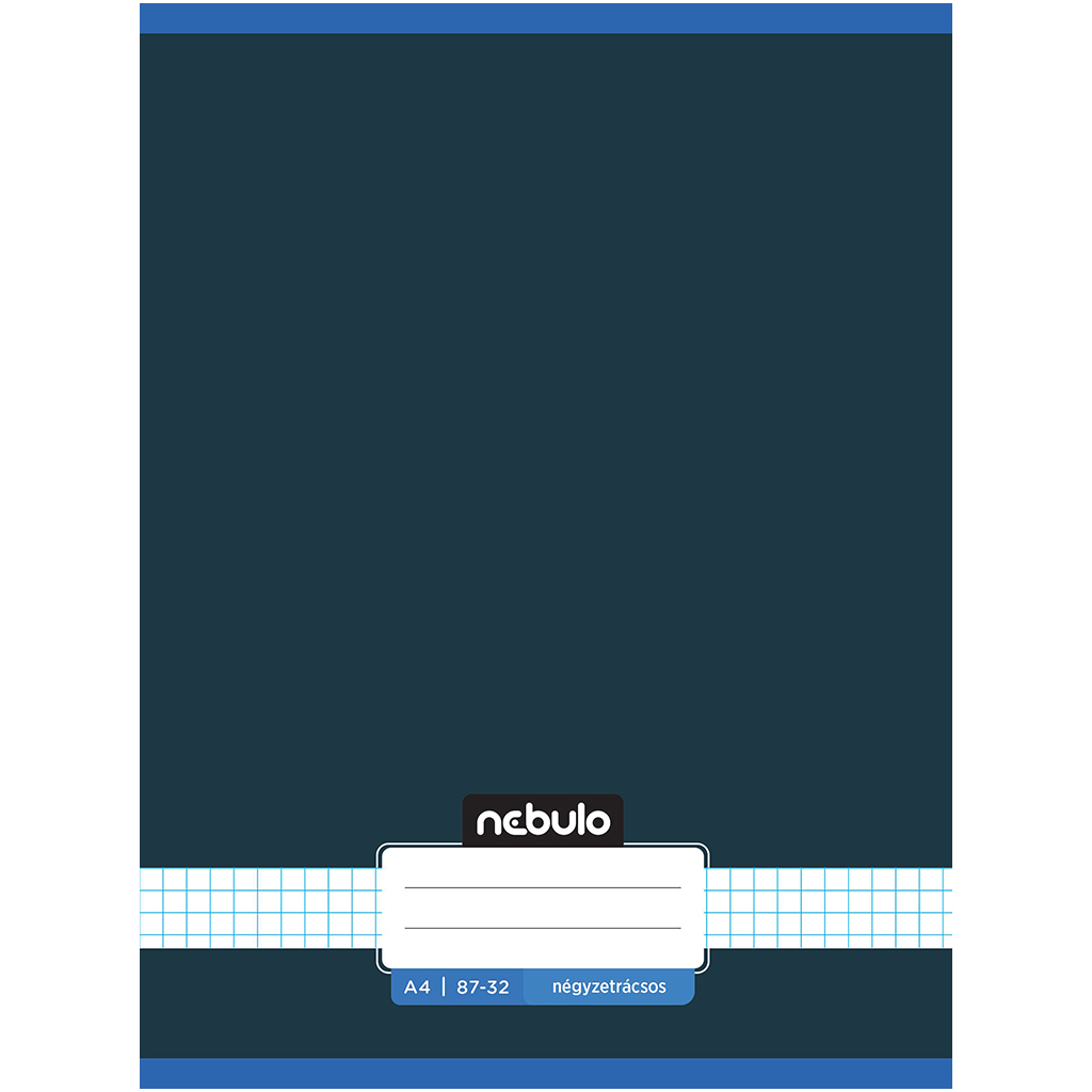 Nebulo: Geheftetes kariertes Heft in Graphitblau, 87-32 A/4