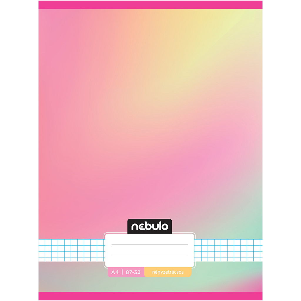 Nebulo: Geheftetes kariertes Pastell-Regenbogenmuster-Heft 87-32 A/4