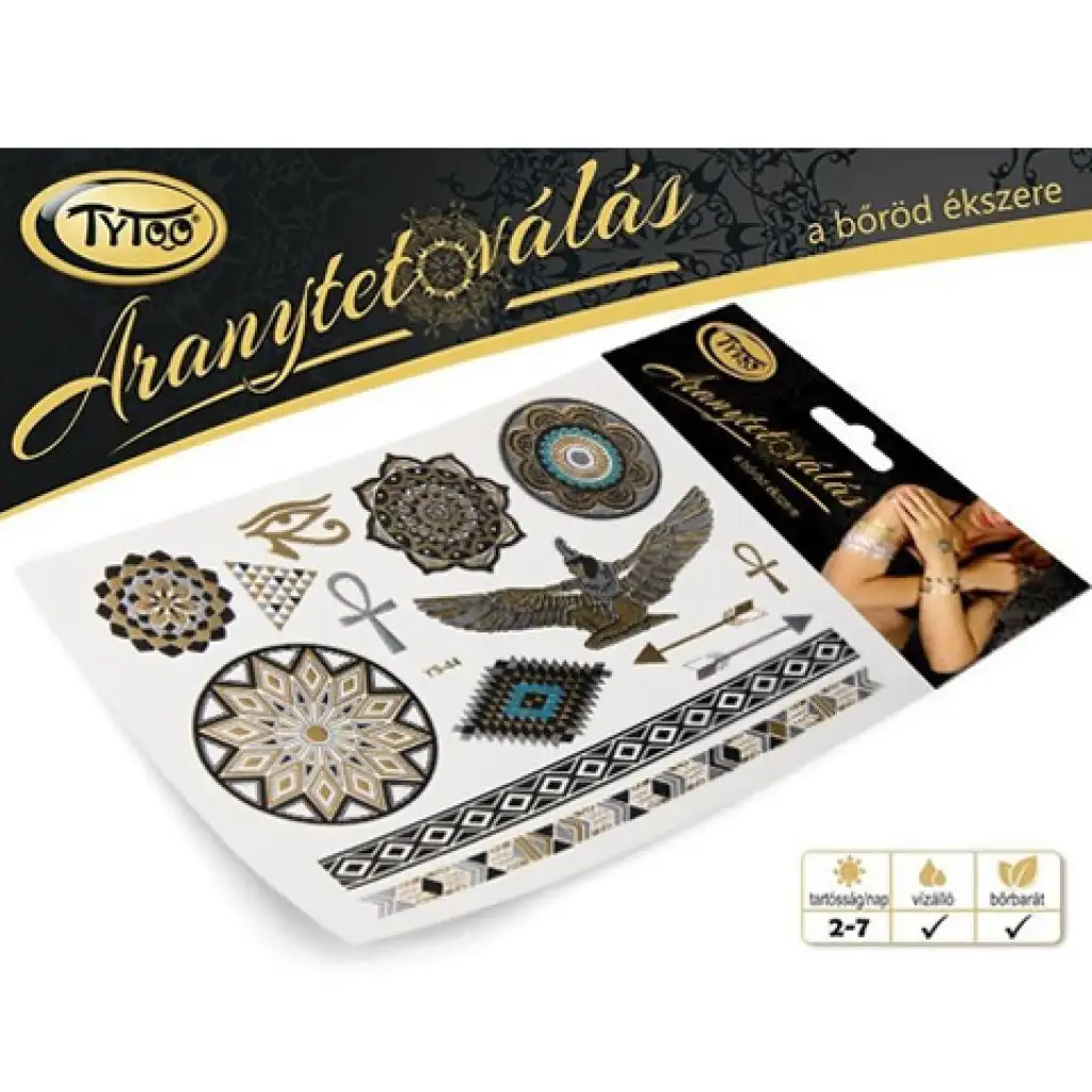 TyToo: Goldtattoo-Set Ägyptische Motive 21x15cm kép 2