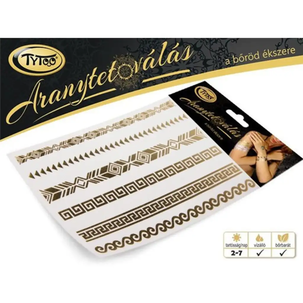 TyToo: Gold-Tattoo Armband und Fußkettchen Set 21x15cm kép 2