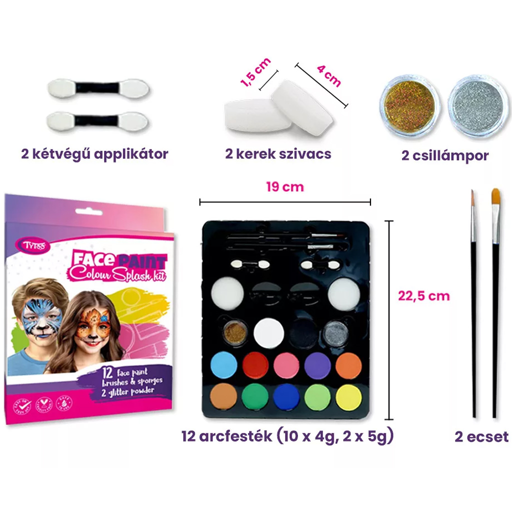 TyToo: Colour Splash Gesichtsbemalungsset kép 2