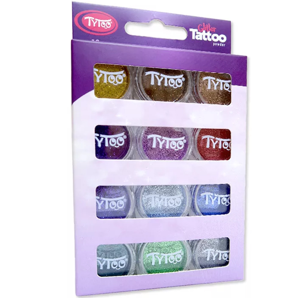 TyToo: Zusatzfarben Glitzerpuder-Set 12 × 2,5 ml