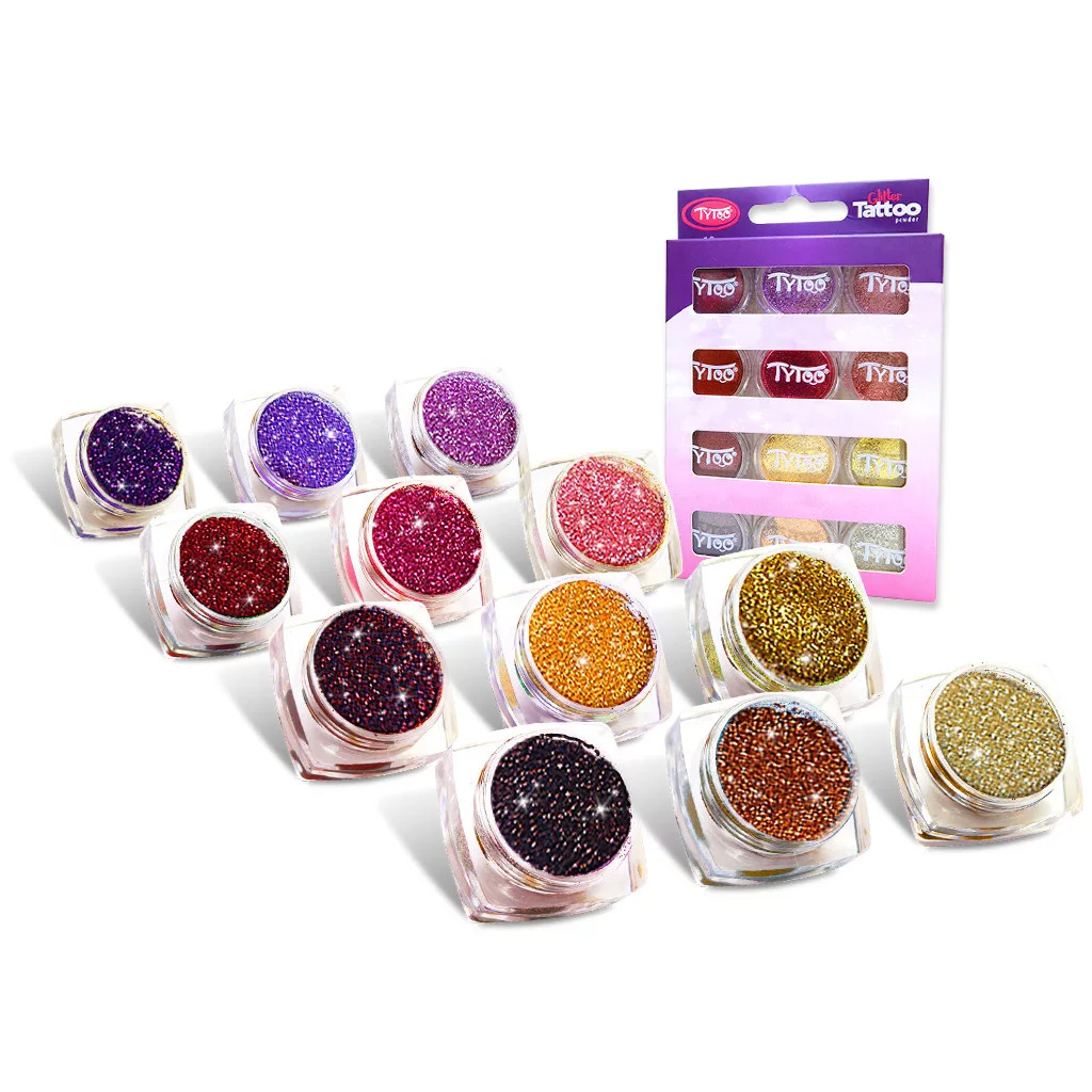 TyToo: Glitzerpuder-Set in warmen Farben, 12 x 2,5 ml kép 2