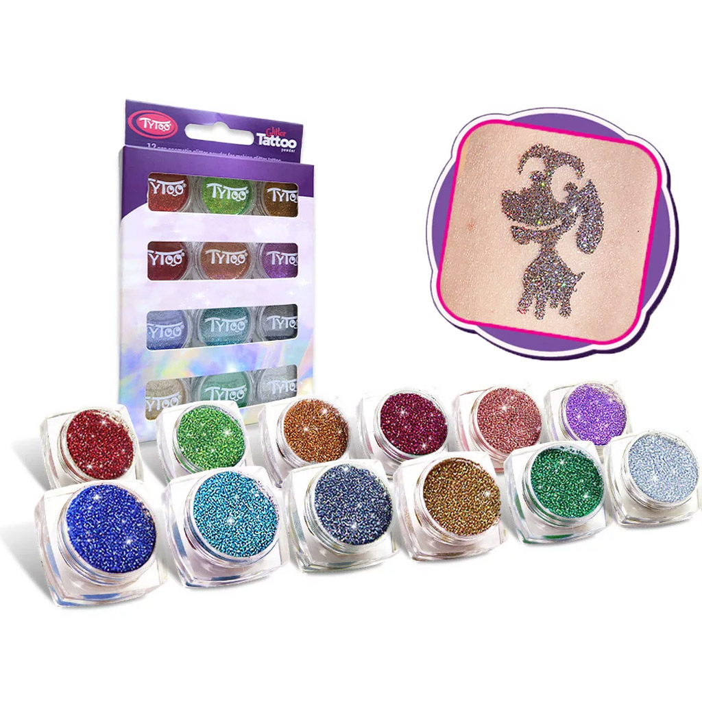 TyToo: Glitzer-Set mit 12x2,5 ml in verschiedenen Farben kép 2