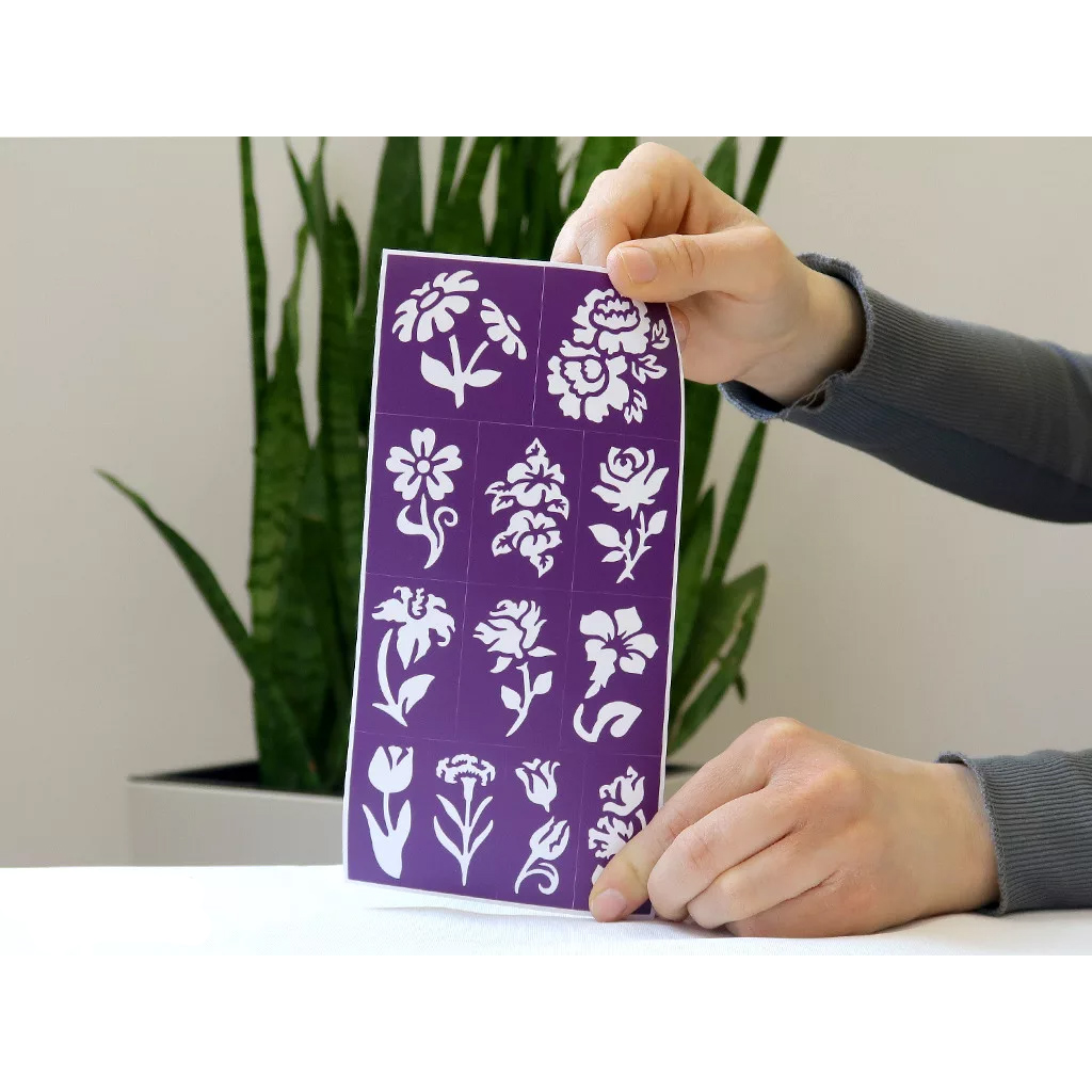 TyToo: Glitzertattoo Schablonen-Set Blumen, 24 Stück kép 4