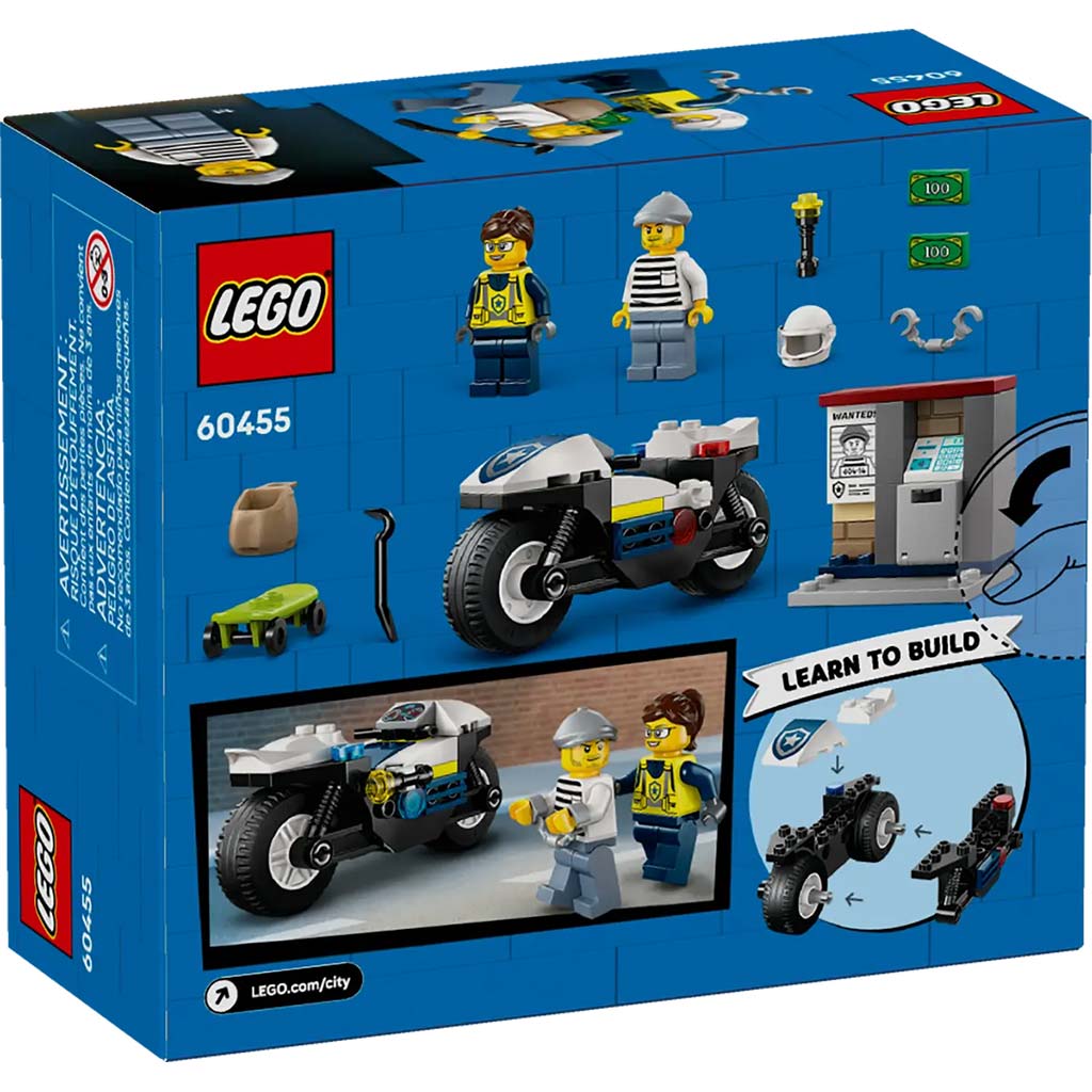 LEGO® City: Verfolgung mit dem Polizeimotorrad (60455) kép 2