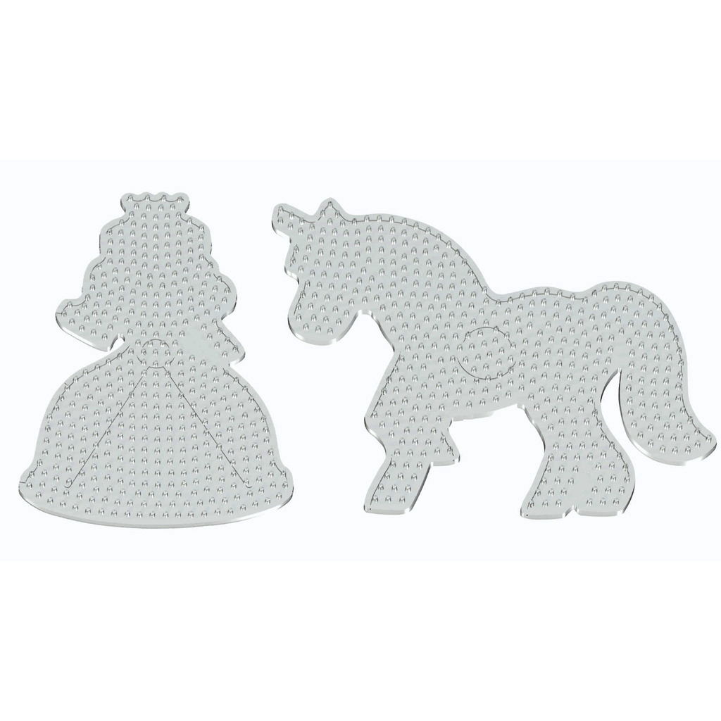 PlayBox: 9-mm-bügelperlen Basis mit Einhorn- und Prinzessinnenform, 2 Stück