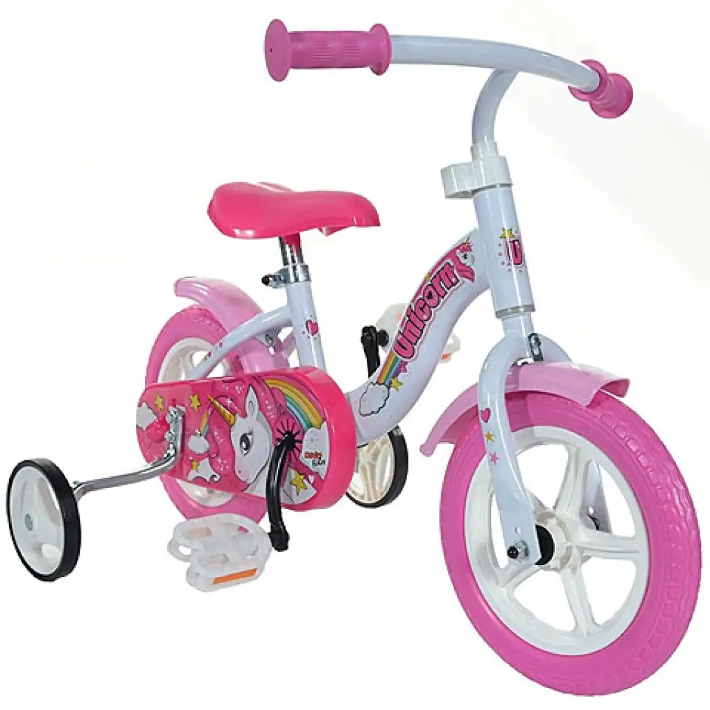 Einhorn rosa-weiße Kinderfahrrad in Größe 10 - Dino Bikes Fahrrad kép 2