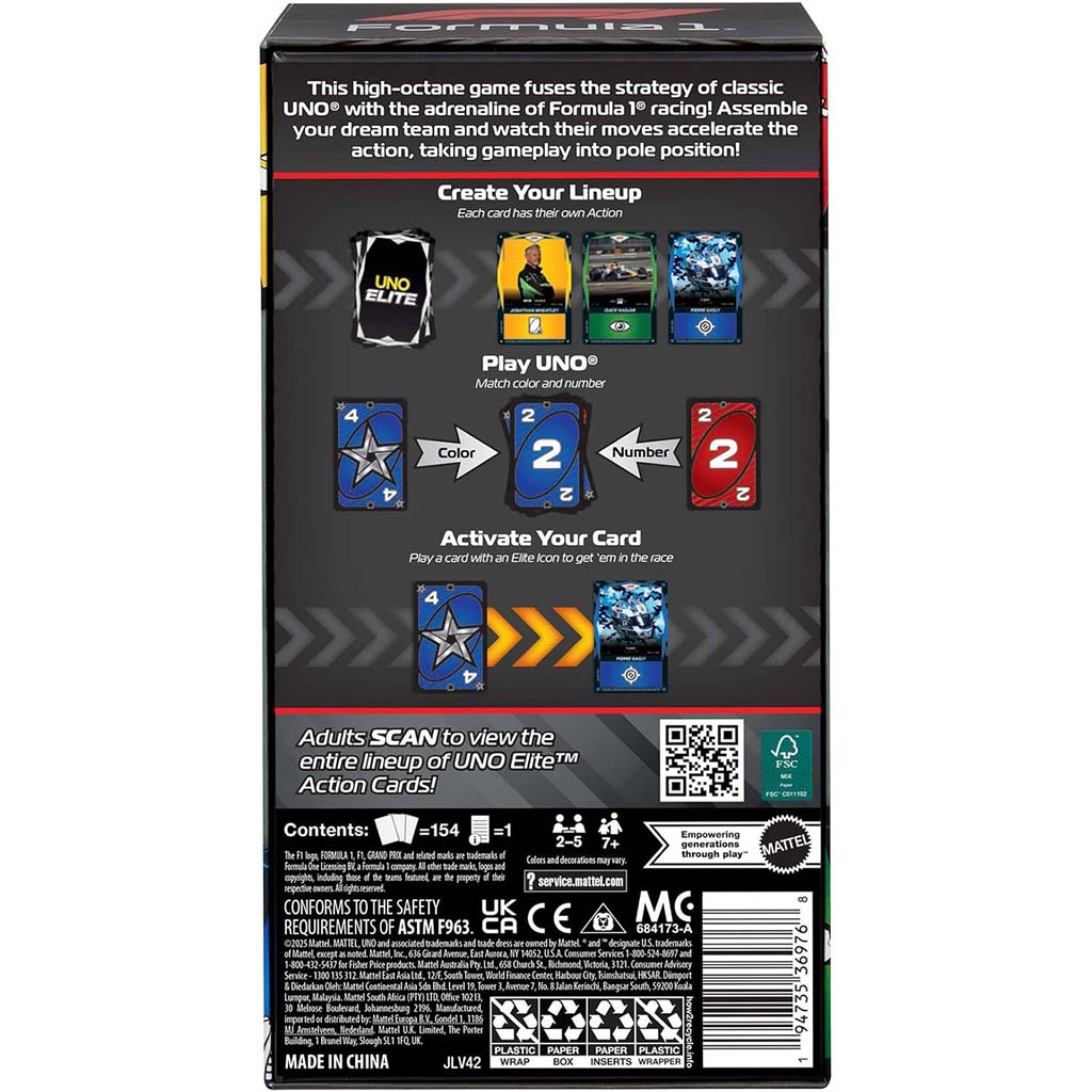 UNO Elite F1 Kartenspiel - Mattel kép 5