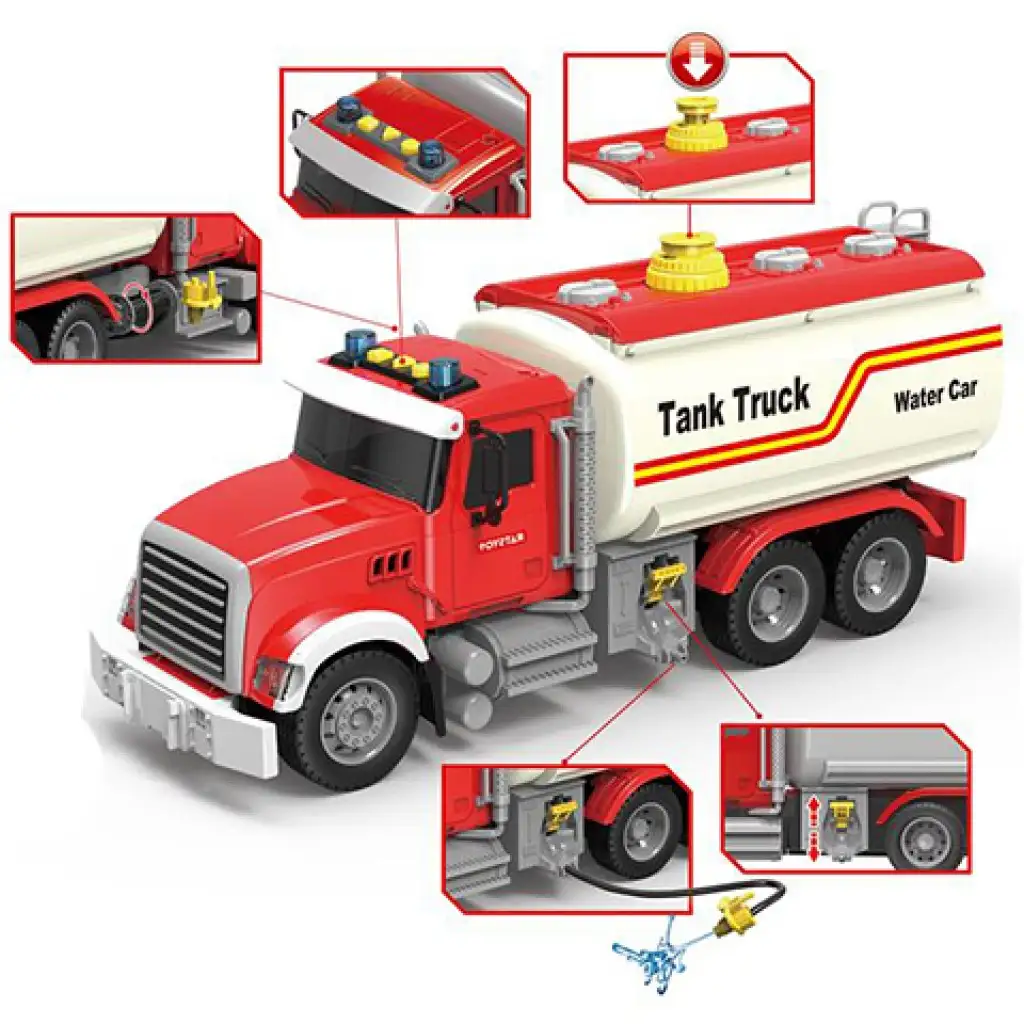 ToyStar Treibstofftankwagen in Rot mit Licht- und Soundeffekten, 36 cm kép 2