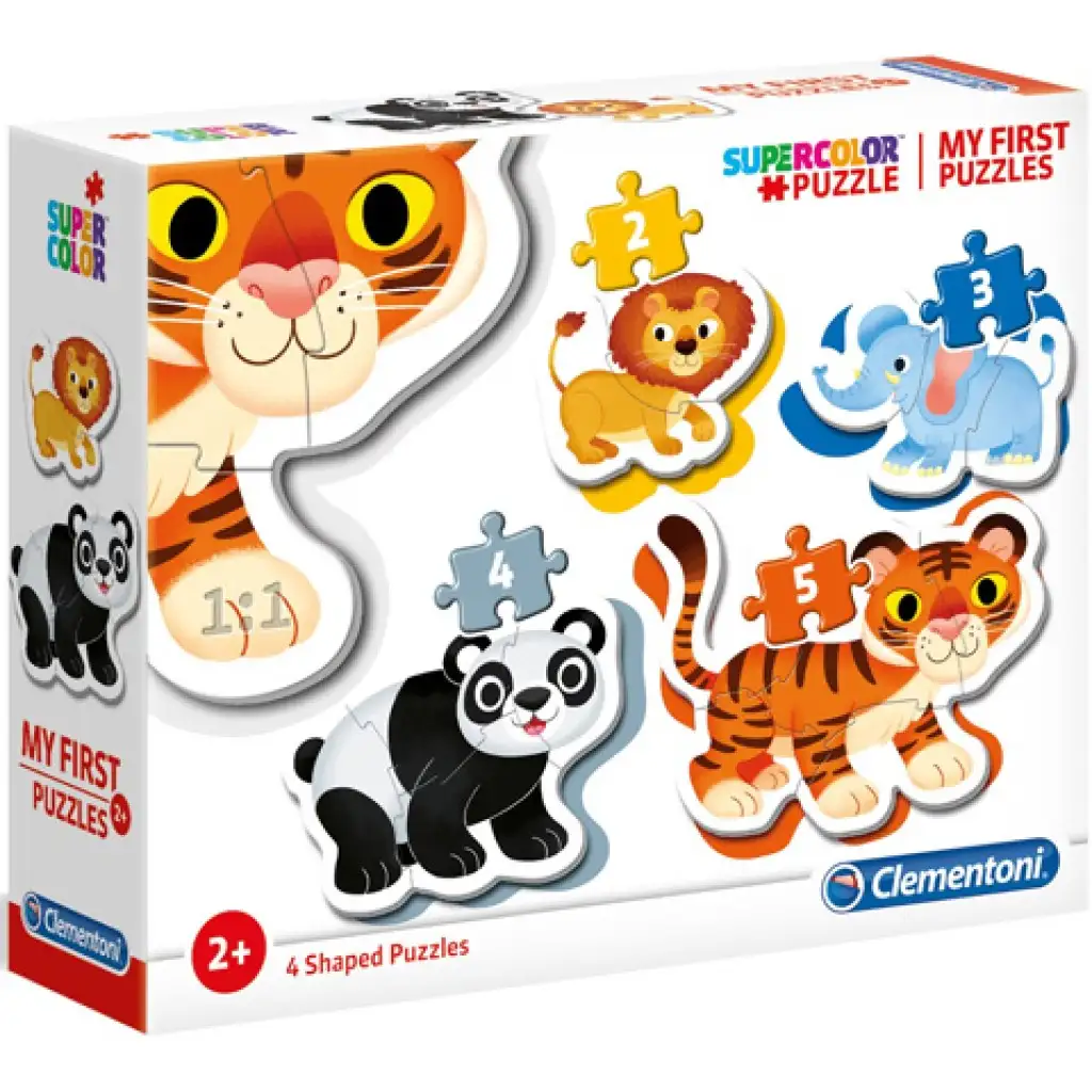 Wildtiere 4-in-1 Supercolor Formpuzzle - Clementoni
