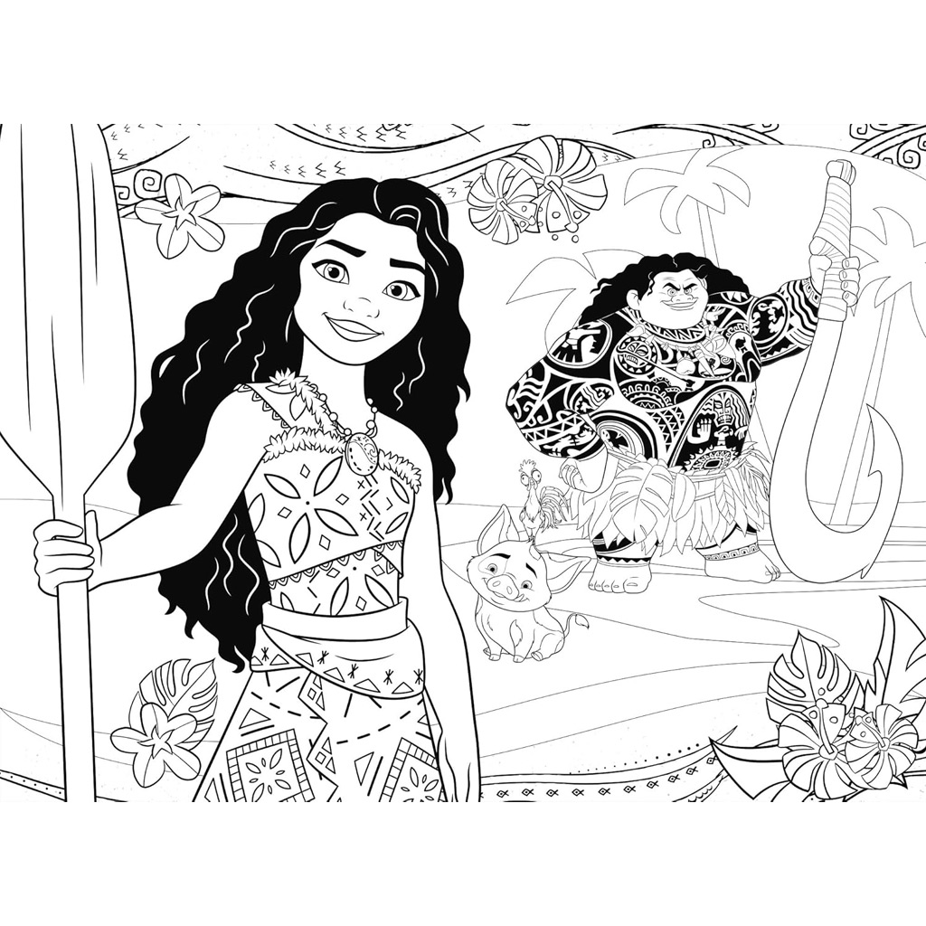 Vaiana 2 Abenteuer auf dem Meer 2-in-1 48-teilige Eco Mini Puzzle und Malbild 35x25cm – Lisciani kép 3