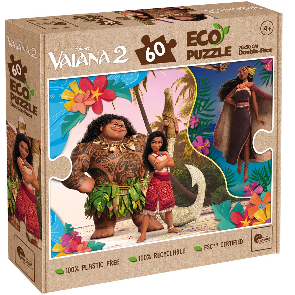 Vaiana 2 2-in-1 60-teiliges Eco-Puzzle und Ausmalbild 70x50cm - Lisciani