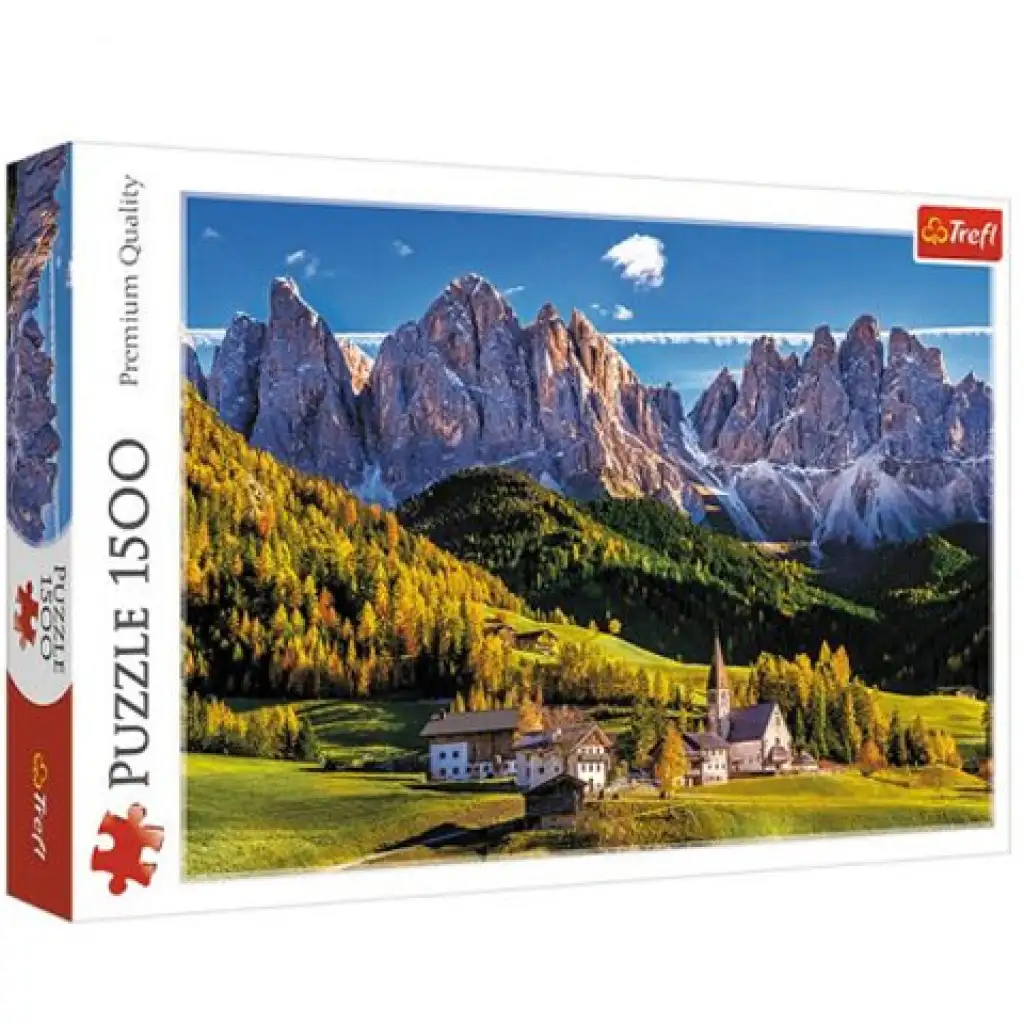 Val di Funes Tal, Dolomiten - Italien 1500-teiliges Puzzle - Trefl