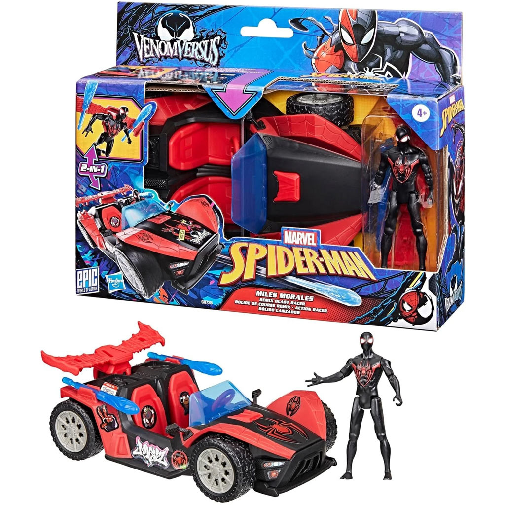 VenomVersus Miles Morales Remix Blast Racer mit Figur - Hasbro