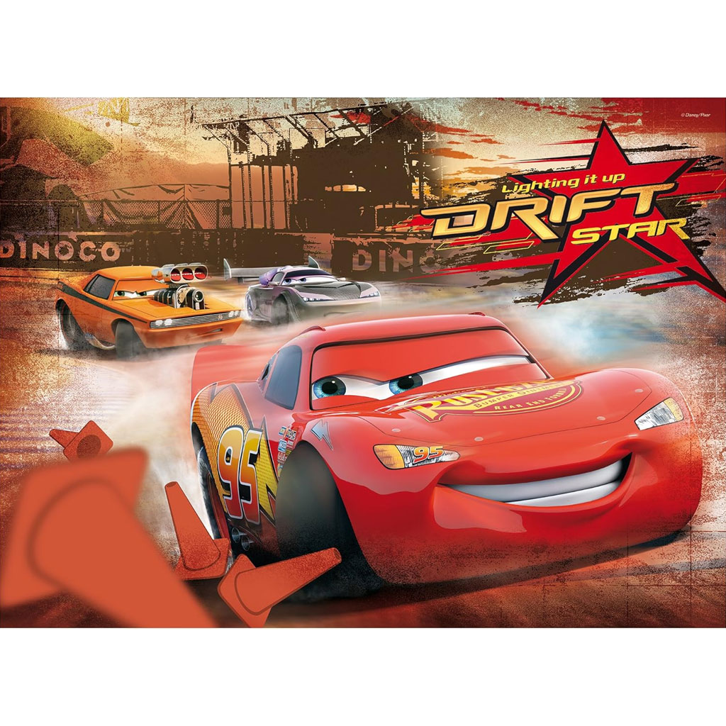 Cars 2-in-1 250-teiliges Puzzle und Malbuch 50x35cm – Lisciani kép 2