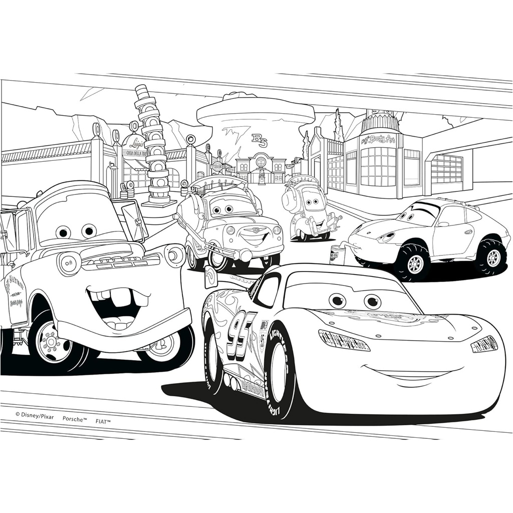 Cars 2-in-1 2x24 Maxi-Puzzle und Malbuch – Lisciani kép 5