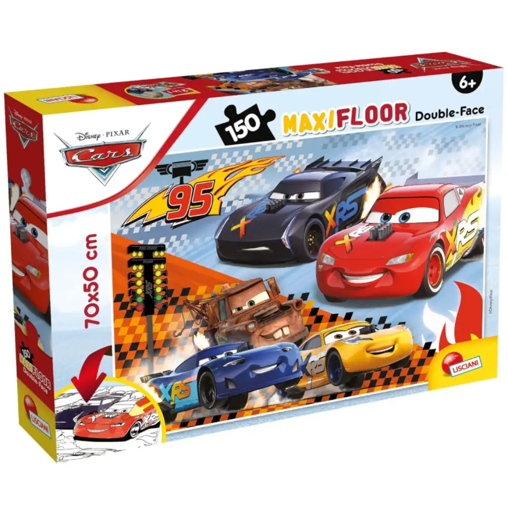 Cars 3 2-in-1 150-teiliges Puzzle und Malbuch 70x50cm - Lisciani