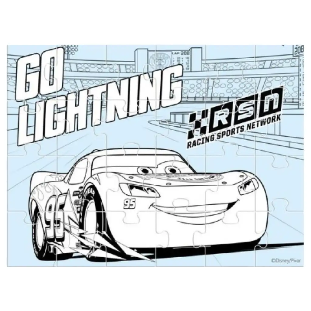 Cars 3 4-in-1 ausmalbares Puzzle 20-24-36-48 Stück kép 4