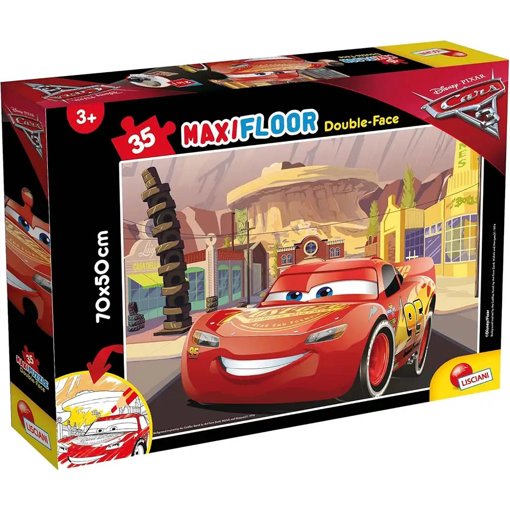 Cars 2 in 1 Maxi 35-teiliges Puzzle und Malset 70x50 cm – Lisciani