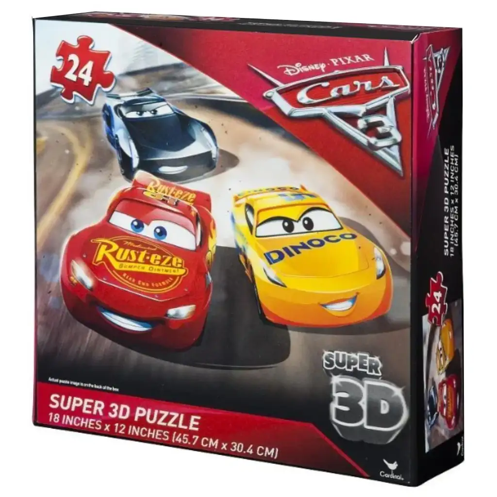 Cars 3 Super-Puzzle 3x24 Teile mit 3D-Effekt-Bild kép 2