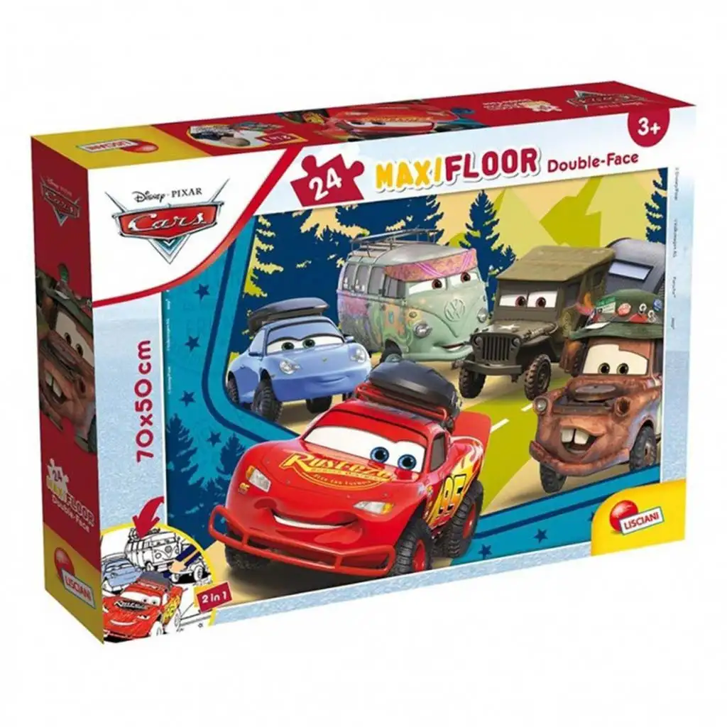 Cars 2 in 1 Maxi 24-teiliges Puzzle und Malset 70x50 cm – Lisciani