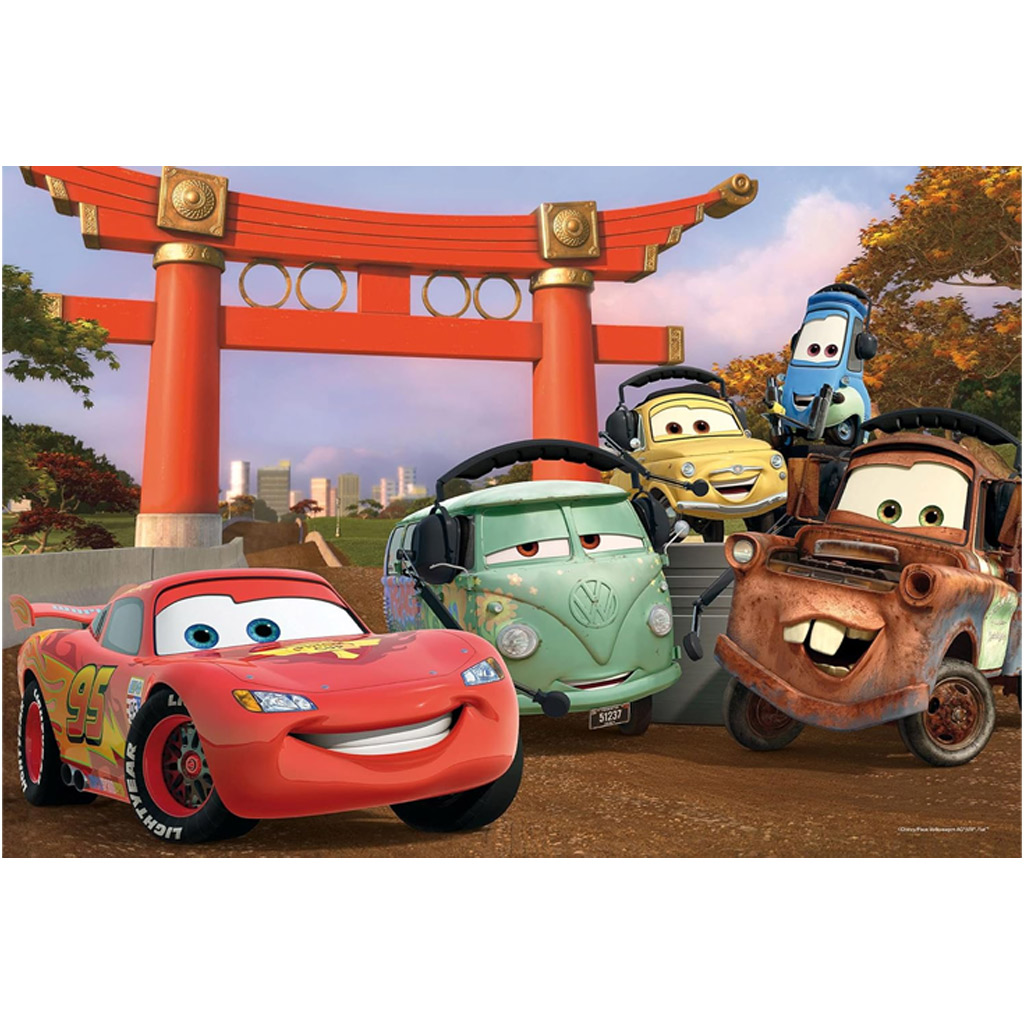 Cars 2 im 2-in-1-Set: 2x12 Teile Maxi-Puzzle und Malbuch – Lisciani kép 2