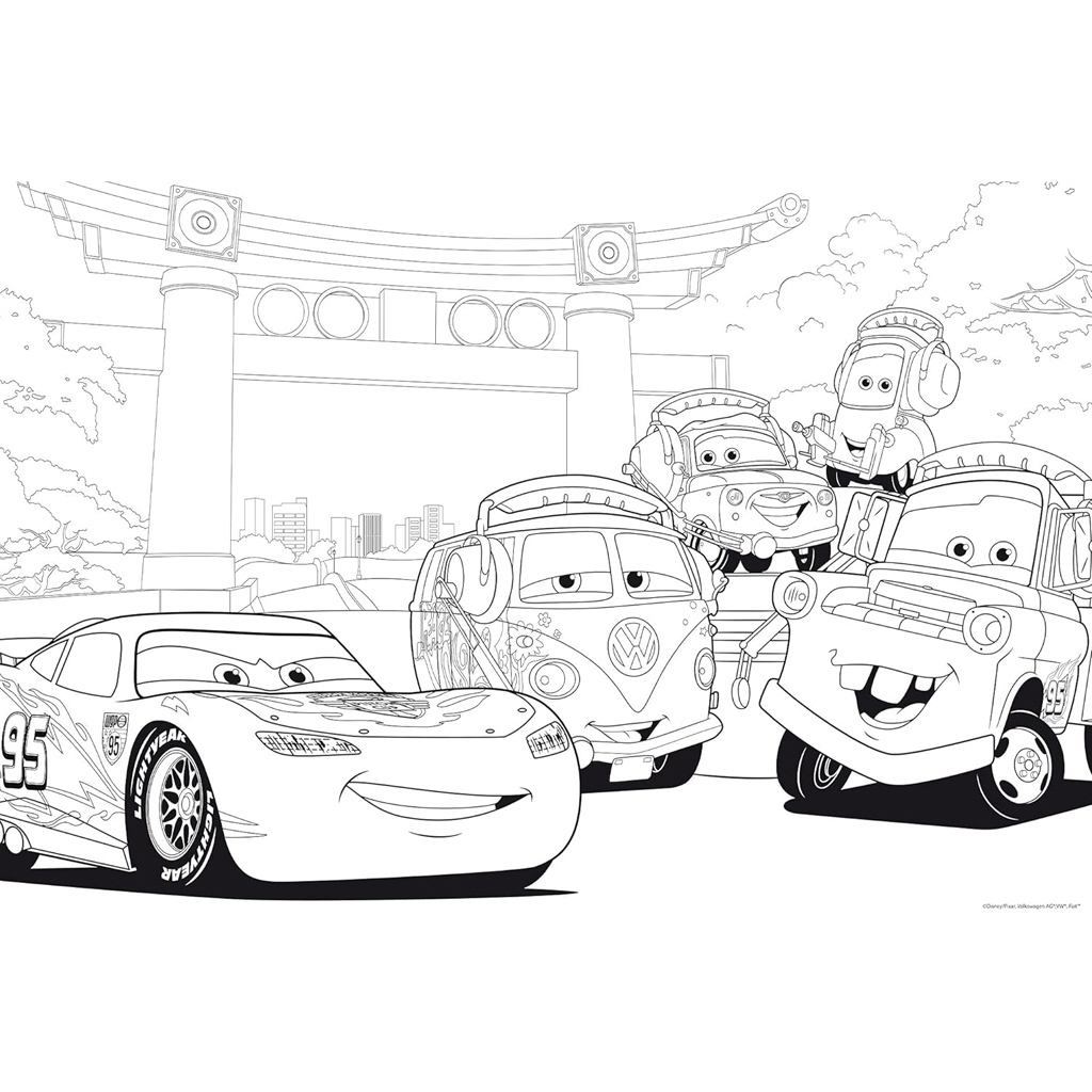 Cars 2 im 2-in-1-Set: 2x12 Teile Maxi-Puzzle und Malbuch – Lisciani kép 4