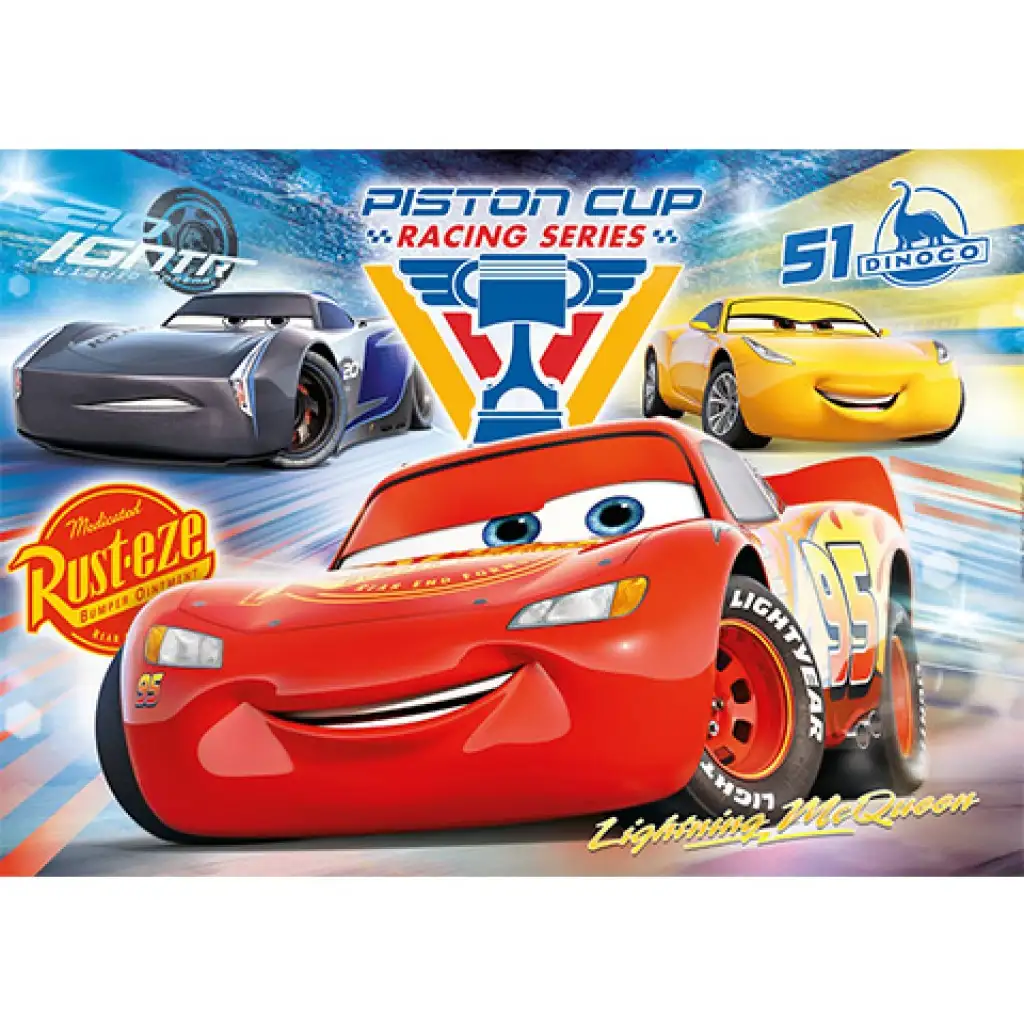 Cars 3 Kolben-Cup Supercolor Puzzle 104 Teile - Clementoni kép 2