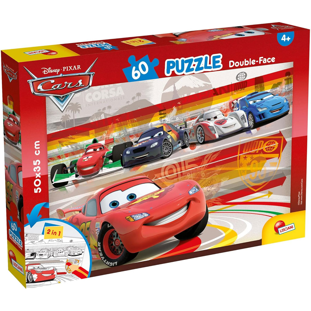 Cars 2-in-1 Puzzle und Malset, 60 Teile, 50x35cm – Lisciani