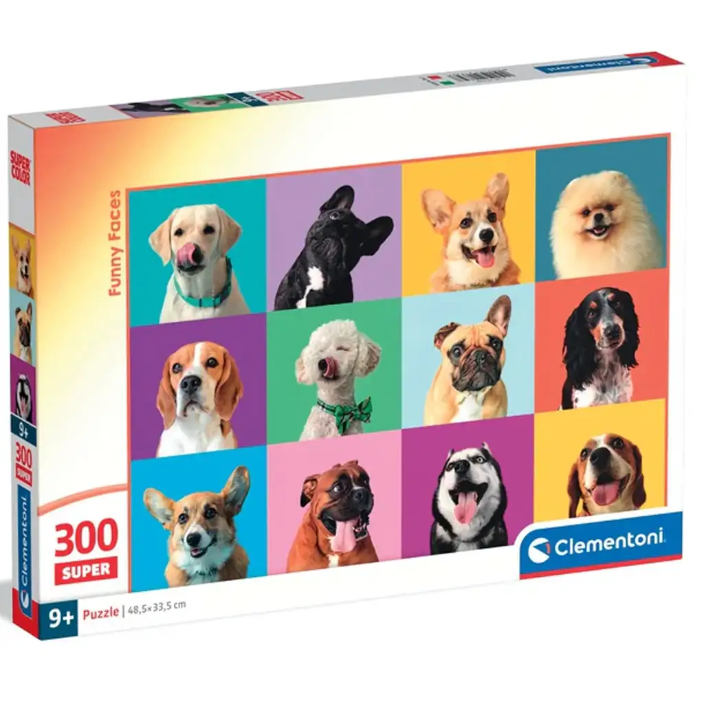 Vidámy kutyapofik 300db-os puzzle - Clementoni kép 1