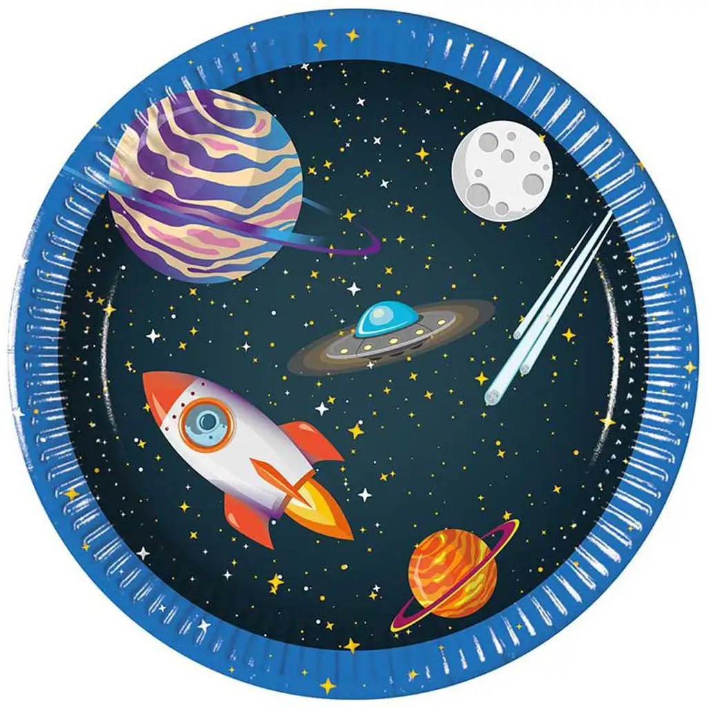 Weltraumabenteuer Pappteller 8er-Set 20cm
