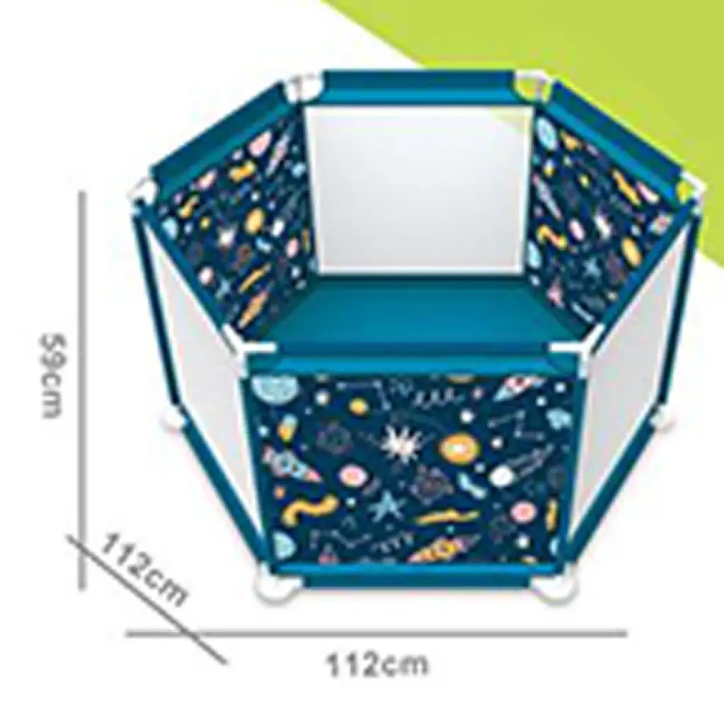 VivaKids Astronauten-Laufstall 112x59cm kép 2