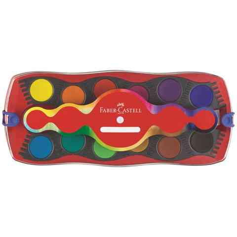 Faber-Castell: Wasserfarben mit 12 Farben und zusammensteckbaren Elementen