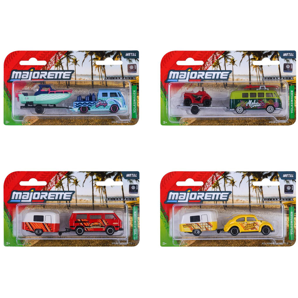 Majorette: Volkswagen Spielzeugauto mit Anhänger, verschiedene Ausführungen, 1 Stück - Simba Toys