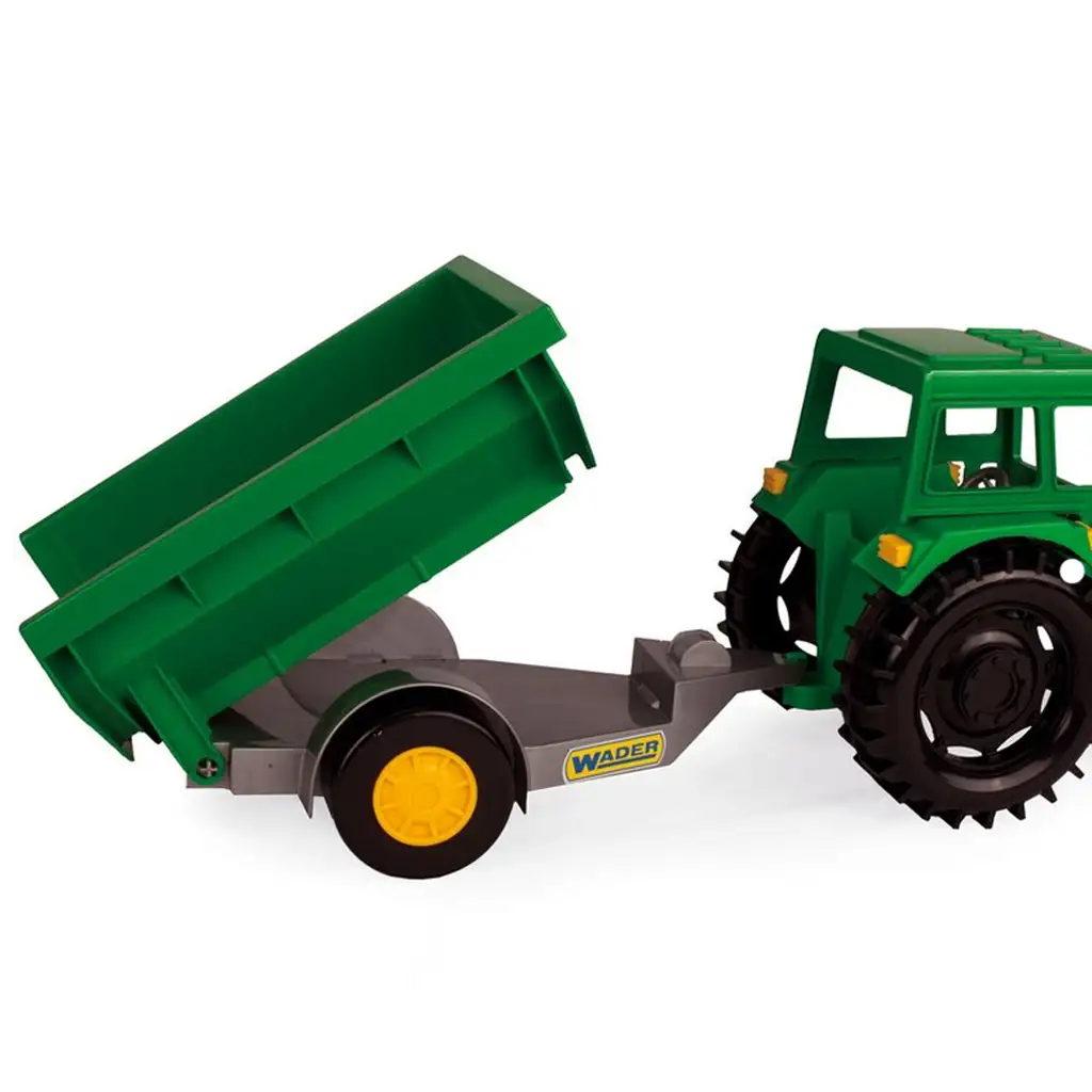 Grüner Traktor mit Kippanhänger 38,5 cm - Wader kép 3