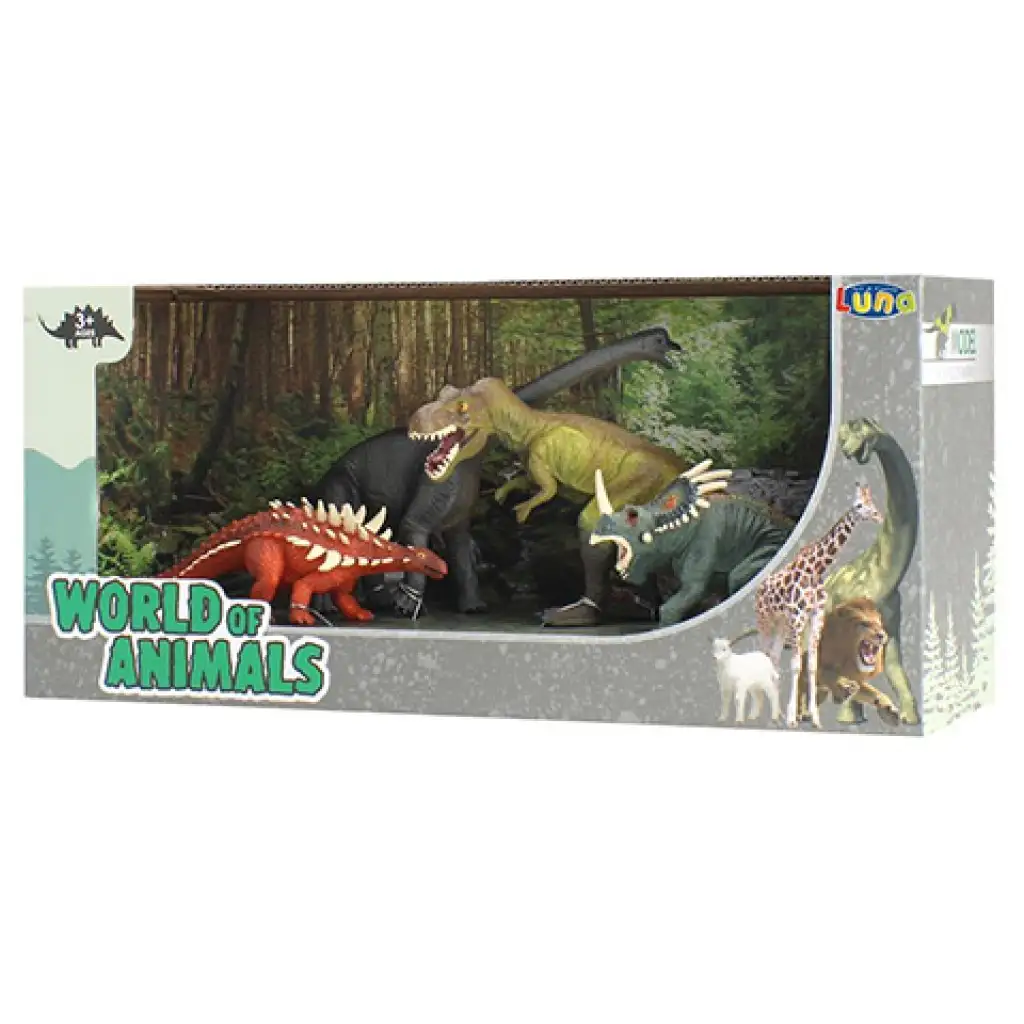 World Of Animals: Dinoszauruszok 4db-os játékszett kép 1