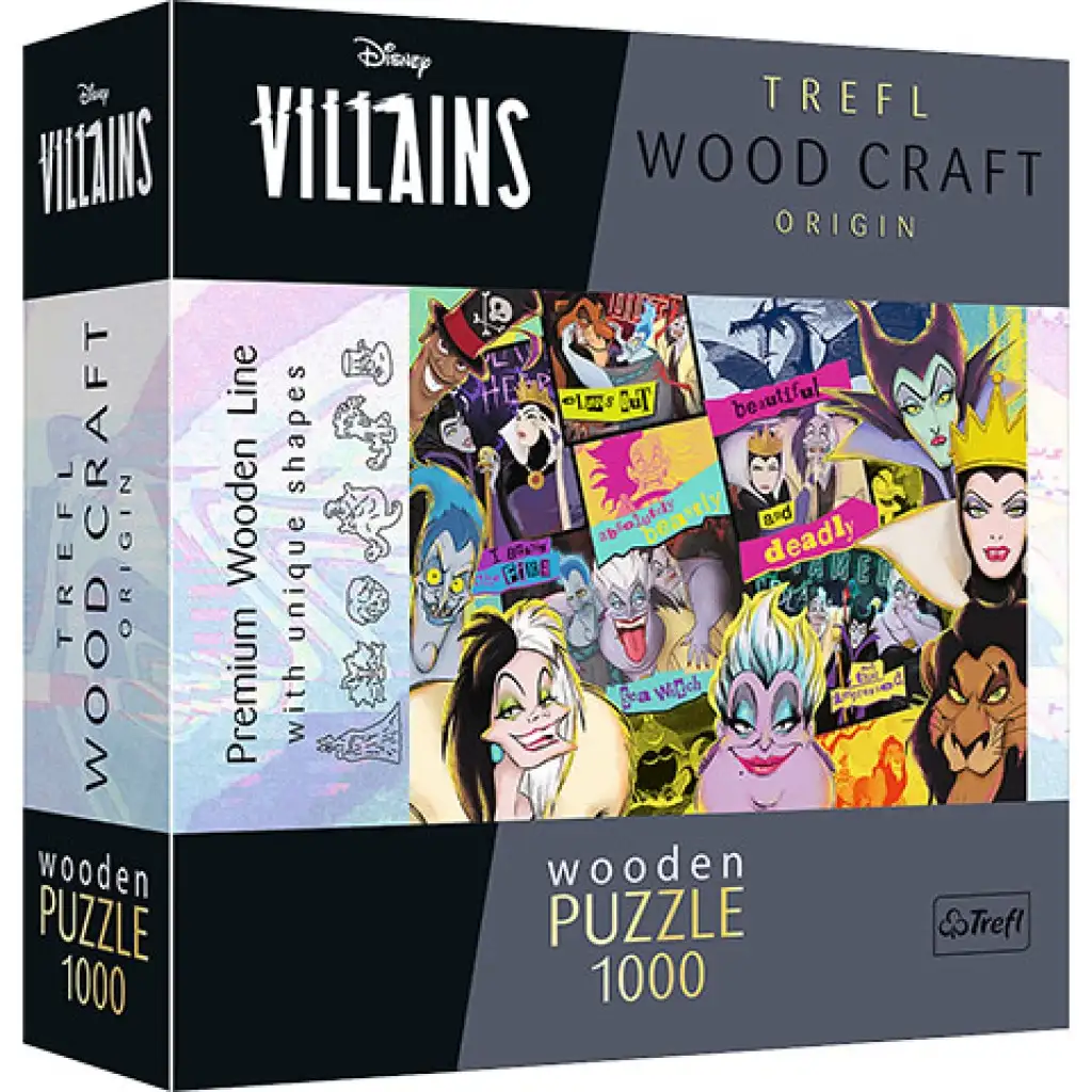 Wood Craft: Disney Főgonoszok 1000 db-os puzzle - Trefl kép 1